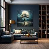 Moderný nástenný dekor Strom mesačnej noci - PREMIUM ART | rôzne rozmery